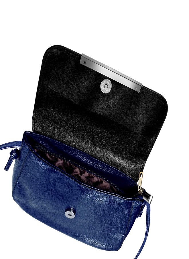 Elios Women's Casual/Formal Crossbody Sling Bag with Metal Magnetic Folding Clasp (Blue) - Image 5